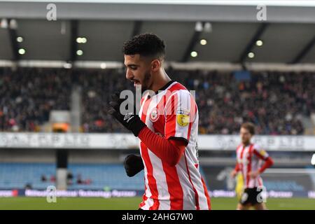 London, Großbritannien. 29 Dez, 2019. Sagte der Benrahma Brendford während der Sky Bet Championship Match zwischen Millwall und Brentford an der Höhle, London am Sonntag, den 29. Dezember 2019. (Credit: Ivan Jordanov | MI Nachrichten) Credit: MI Nachrichten & Sport/Alamy leben Nachrichten Stockfoto