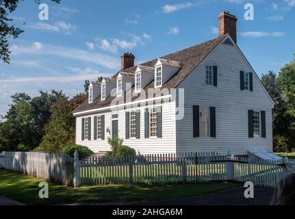 Yorktown, VA - 1. September 2019: Haus der Dudley Digges in der Yorktown Nationalpark in Virginia Stockfoto