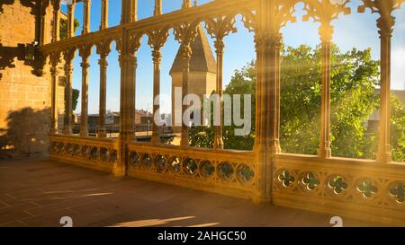 Palast der Könige von Navarra von Olite Olite, Navarra, Spanien, 28. Oktober, 2019 Stockfoto