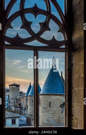 Palast der Könige von Navarra von Olite Olite, Navarra, Spanien, 28. Oktober, 2019 Stockfoto