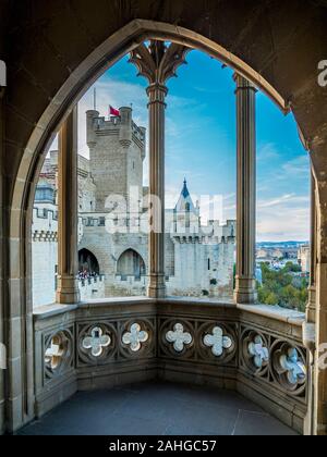 Palast der Könige von Navarra von Olite Olite, Navarra, Spanien, 28. Oktober, 2019 Stockfoto