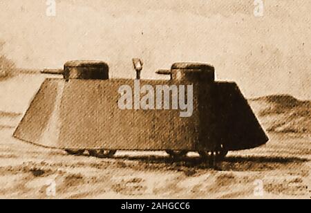 Historische frühe Schlacht wagen, Panzer und gepanzerte Fahrzeuge - Sim's Festung Wagen von 1902. Stockfoto