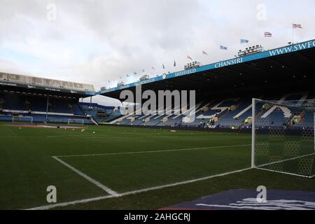 Sheffield, Yorkshire, Großbritannien. 22. Dezember, 2019. Ein Blick in Hillsborough Stadion, Heimat von Sheffield Wednesday FC. Stockfoto