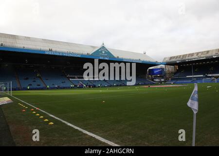 Sheffield, Yorkshire, Großbritannien. 22. Dezember, 2019. Ein Blick in Hillsborough Stadion, Heimat von Sheffield Wednesday FC. Stockfoto