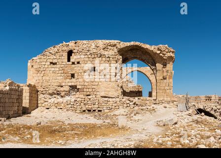 Krak de Montreal Crusader Castle, Shoubak, Jordanien Stockfoto