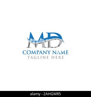 Erste MD schreiben Logo Design vector Template. Abstract Letter MD Logo Design Stock Vektor