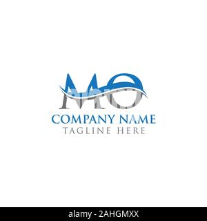 Erste MO schreiben Logo Design vector Template. Zusammenfassung Schreiben MO Logo Design Stock Vektor