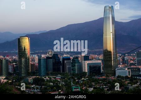 Angesichts der finanziellen Zentrum von Santiago de Chile Stockfoto