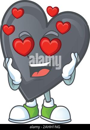 Super niedlich Falling in Love schwarz liebe cartoon Charakter Stock Vektor