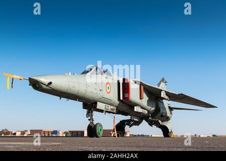 Indian Air Force MiG-27 Fighter Jet. Die letzten Swing wing Geschwader von der indischen Luftwaffe die MiG-27 am 27. Dezember, 2019 Stockfoto