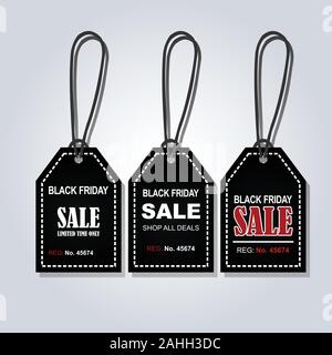 Schwarzer Freitag Verkauf Tag label Preis Verkauf banner Premium Vektor einrichten Der schwarze Freitag labels Stock Vektor
