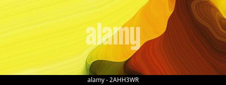 Horizontale künstlerische farbenfrohe abstrakte Welle Hintergrund mit Schokolade, Pastellorange und dunkel Golden rod Farben. Kann als Textur, Hintergrund verwendet werden oder Stockfoto