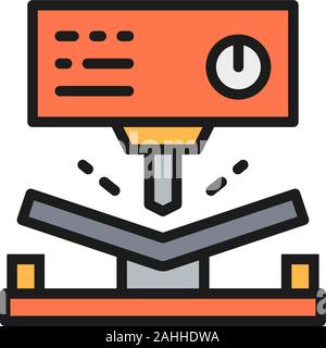 Metall Biegemaschine, hydraulische CNC-Presse flachbild Color Line Symbol. Stock Vektor