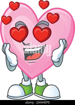 Super niedlich Falling in Love rosa Liebe cartoon Charakter Stock Vektor