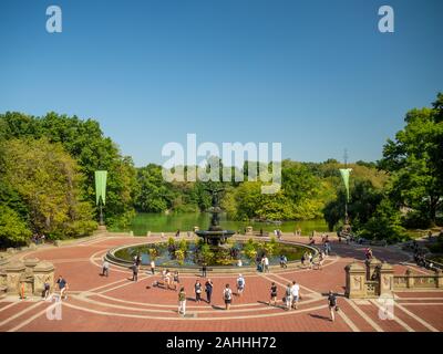 Manhattan, New York City, USA: [Central Park, Manhattan, Bethesda mall Brunnen Panorama] Stockfoto