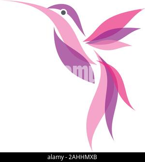 Bunte fliying Hummingbird Symbol im flachen Stil. Hummingbird vektor Symbol für Element Design. Vector Illustration EPS 8 EPS. 10 Stock Vektor