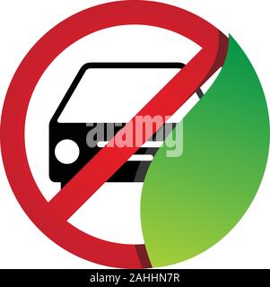 Abstrakte autofreier Tag Icon Design für Element Design im flachen Stil. Flache Darstellung der Welt autofreier Tag Vektor icon. Vector Illustration EPS 8 EPS Stock Vektor