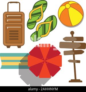 Satz von Urlaub und Reisen Symbol im flachen Stil. Vektor Symbol für Element Design. Vector Illustration EPS 8 EPS. 10 Stock Vektor