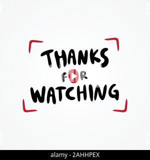 Spaß schreiben Danke für die Wiedergabe auf dem weißen Hintergrund. Editable vector Template für Banner, Poster, Nachricht, Post, digitale Medie, Video. Vektor illust Stock Vektor