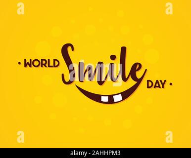 Wort Welt Lächeln Tag Vektor im flachen Stil. Schreiben vector Welt Lächeln Tag für Element Design. Vector Illustration EPS 8 EPS. 10 Stock Vektor