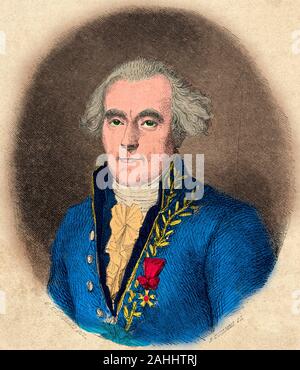 Gravur, Porträt des Marquis Pierre Simon de Laplace (1749 - 1827), Mathematiker, Astronom, Physiker und französische Politiker Stockfoto