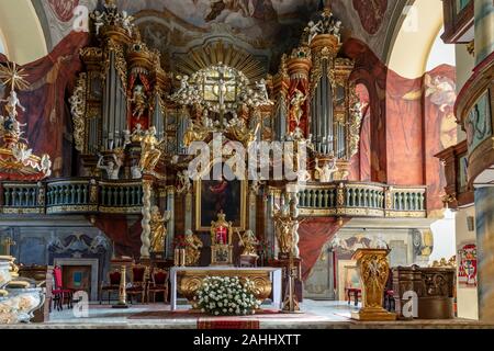 Garnisonkirche, Grace Church in Jelenia Gora, der Hauptaltar, Woiwodschaft Niederschlesien, Polen Stockfoto