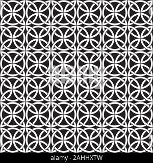 Celtic nahtlose Muster, geometrische schwarz-weißen Muster, keltische Vektor ornament Stock Vektor