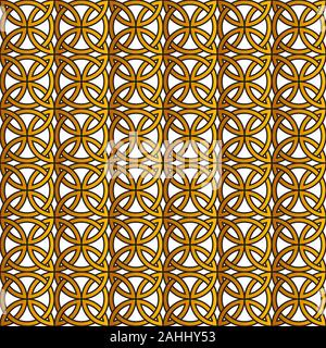 Keltische gold nahtlose Muster, geometrische Muster, keltische Vektor ornament Stock Vektor