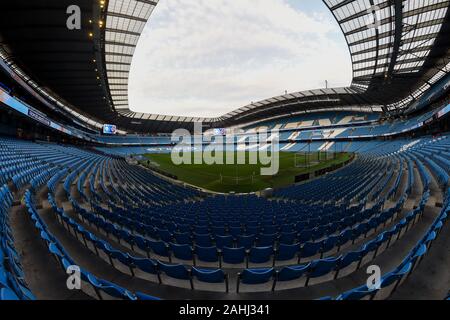 29. Dezember 2019, das Etihad Stadium, Manchester, England; Premier League, Manchester City v Sheffield United: Eine allgemeine Ansicht von Etihad Stadium, Schauplatz für heutiges Spiel. Credit: Richard Long/News Bilder Stockfoto