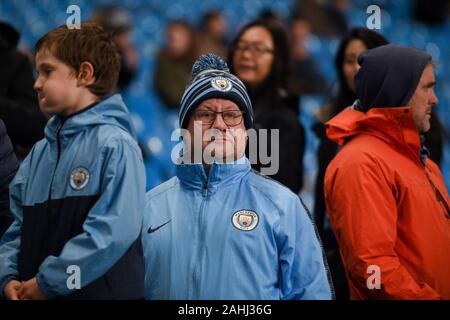 29. Dezember 2019, das Etihad Stadium, Manchester, England; Premier League, Manchester City v Sheffield United: Manchester City Fans: Richard Long/News Bilder Stockfoto