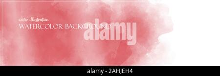 Red Aquarell Hintergrund. Blume Textur Banner mit kostenlosen Speicherplatz für Ihre Grafik oder Text. Vektor Illustrator. Ethereal Farben. Subtil. Stock Vektor