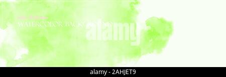 Hellgrün Aquarell Hintergrund. Mint Banner mit kostenlosen Speicherplatz für Ihre Grafik oder Text. Vektor Illustrator. Ethereal Farben. Subtil. Stock Vektor