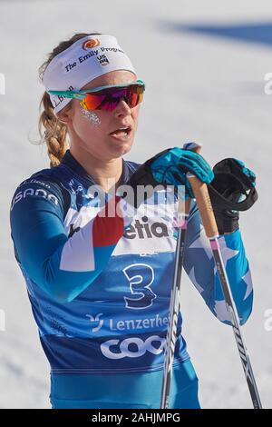 Lenzerheide, Schweiz, 29. Dezember 2019. Jessica Diggins beim Sprint Rennen bin FIS Langlauf Weltcup Tour de Ski Lenzerheide 2019 Lenzerheide. Stockfoto