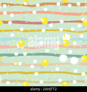 Nahtlose Muster mit leuchtenden Lampen, die auf einfachen Hintergrund. Vector Illustration. Stock Vektor