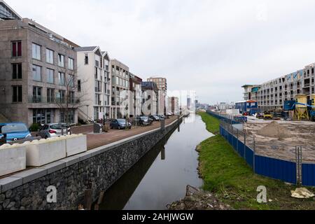 Wohngebäude im Bau an Houthavens, eine neu aufgebaut - und aufstrebenden Gegend von Amsterdam. Stockfoto