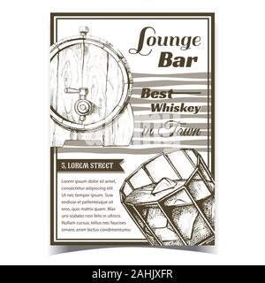 Whiskey Lounge Bar das Beste in der Stadt Poster Vektor Stock Vektor