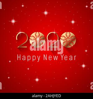 Frohes Neues Jahr 2020 Grußkarte Stock Vektor