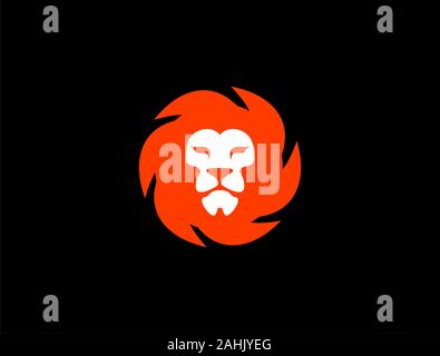 Orange Lion Vektor Logo Stock Vektor