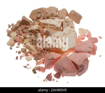 Astronaut Ice Cream, gemahlen Inhalt. Neapolitanischen Aromen von Vanille, Schokolade und Erdbeere. Stockfoto