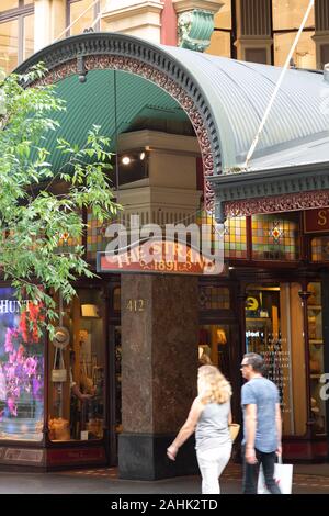 Strand Arcade Sydney; eine viktorianische Einkaufspassage auf Pitt Street, Sydney City Centre, Sydney, Australien Stockfoto
