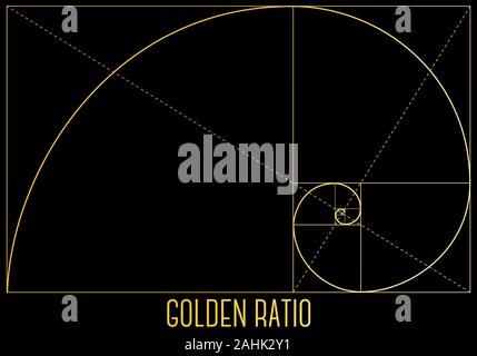 Golden ratio, geometrische Fibonacci Formel, vector Hintergrund Stock Vektor