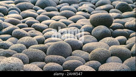 Abstrakte glatten runden Kieselsteinen Meer Stein Textur Hintergrund Stockfoto