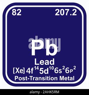 Lead Periodensystem der Elemente Vektordarstellung eps 10 Stock Vektor