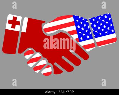 Tonga und USA Flaggen Handshake Vektor Stock Vektor