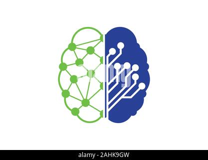 Brain connection Logo Design. digitale Gehirn logo Vorlage, Gehirn-Logo. Gehirn-Symbol. Brainstorming Symbol. Logo Ideen. Denken Idee Konzept Stock Vektor