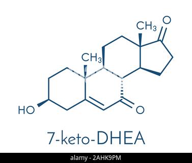7 - Ketodehydroepiandrosterone oder 7 KETO DHEA Molekül. Skelettmuskulatur Formel. Stock Vektor