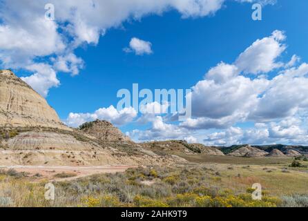 Prairie Dog Town in der Nähe der Alten Eingang Ost, Theodore Roosevelt National Park, North Dakota, USA Stockfoto