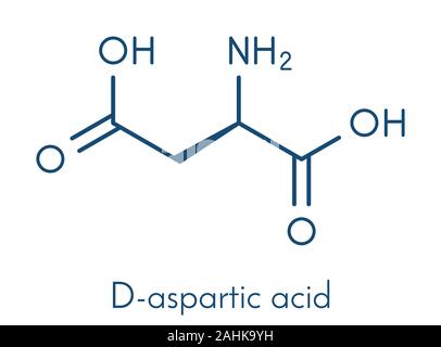 D-Asparaginsäure (D-Aspartat) Aminosäure Molekül. Skelettmuskulatur Formel. Stock Vektor