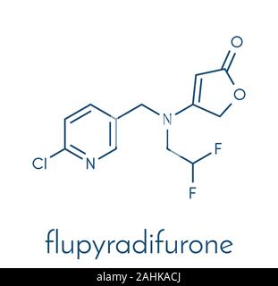 Flupyradifurone Neonicotinoide Insektizid Molekül. Skelettmuskulatur Formel. Stock Vektor