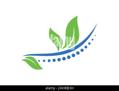 Kreative Medizin Chiropraktik Konzept Logo Design Vorlage, Chiropraktik logo Wirbelsäule Wirbelsäule care, Chiropraktik, Massage, Rückenschmerzen und Osteopathie Symbol, Stock Vektor